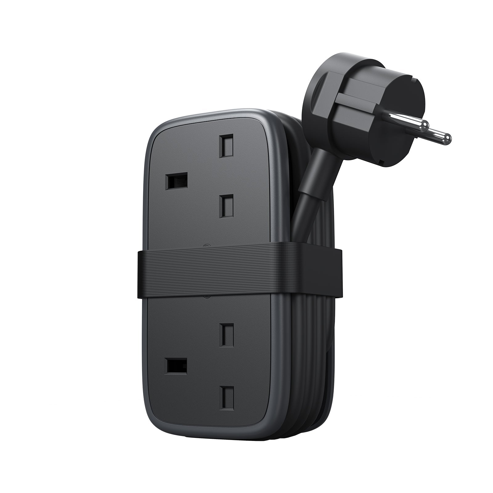 PowerNest UK to European Travel  Power Strip 2 Outlets 2 USB-A 1 USB-C