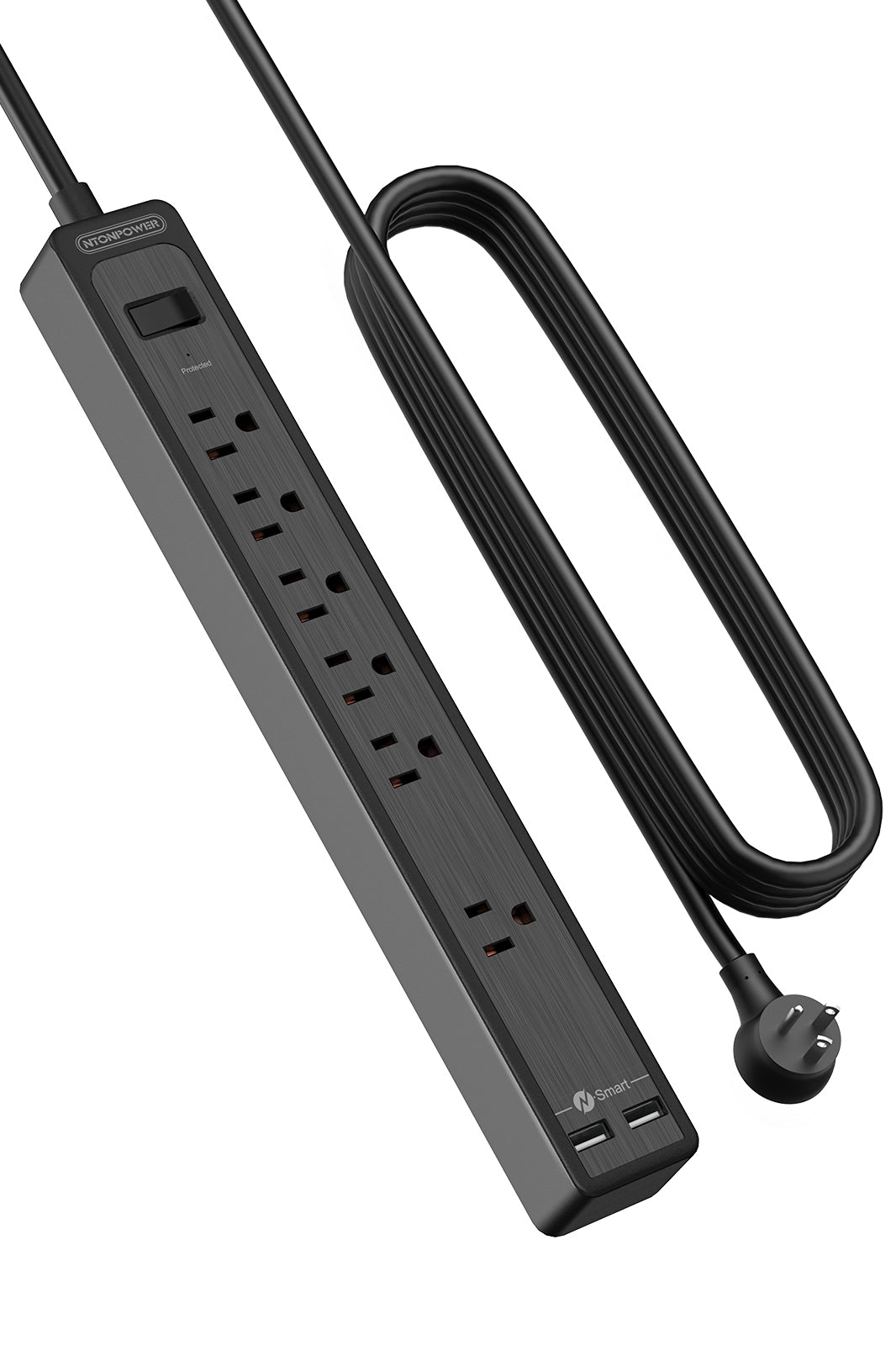 PowerNest Surge Protector 6 Outlets  2 USB 500J