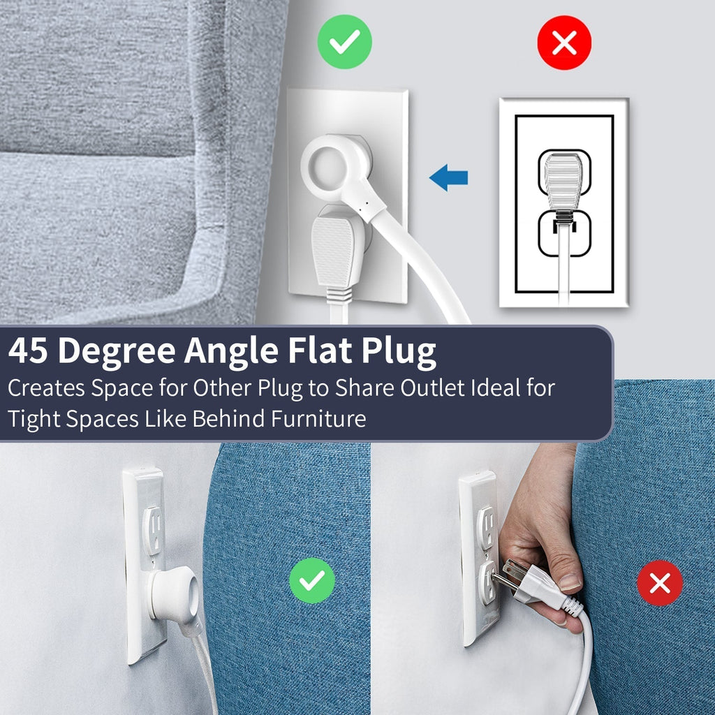 PowerNest Surge Protector Power Strip 10 Outlets 2 USB