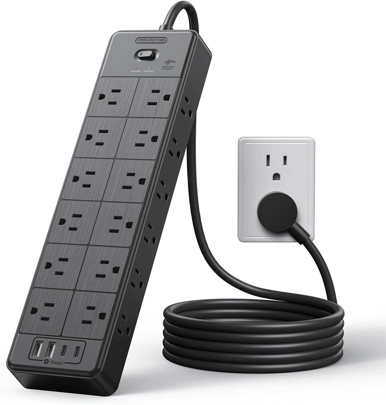 PowerNest Surge Protector Power Strip 24 Outlets 2 USB-A 2-USB C
