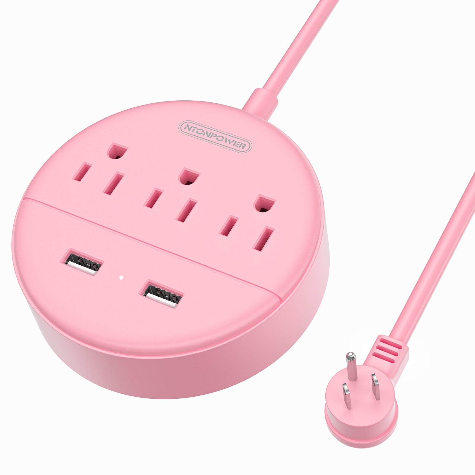PowerNest Dot Power Strip 3 Outlets 2 USB Small & Travel