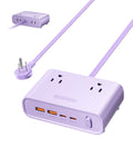 PowerNest Purple Power Strip 4 Outlets 2 USB-A 2 Type C