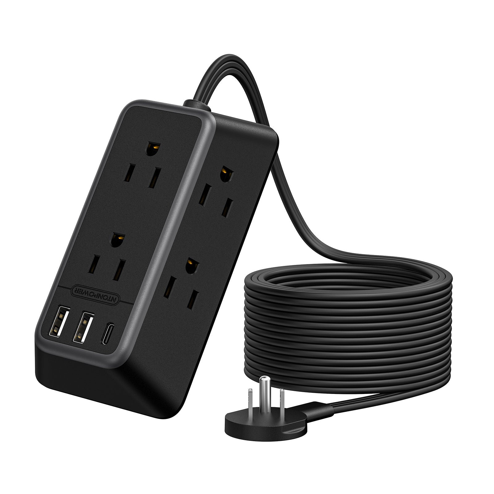 PowerNest 3-Sided Power Strip 6 Outlets 2 USB-A 1 USB-C