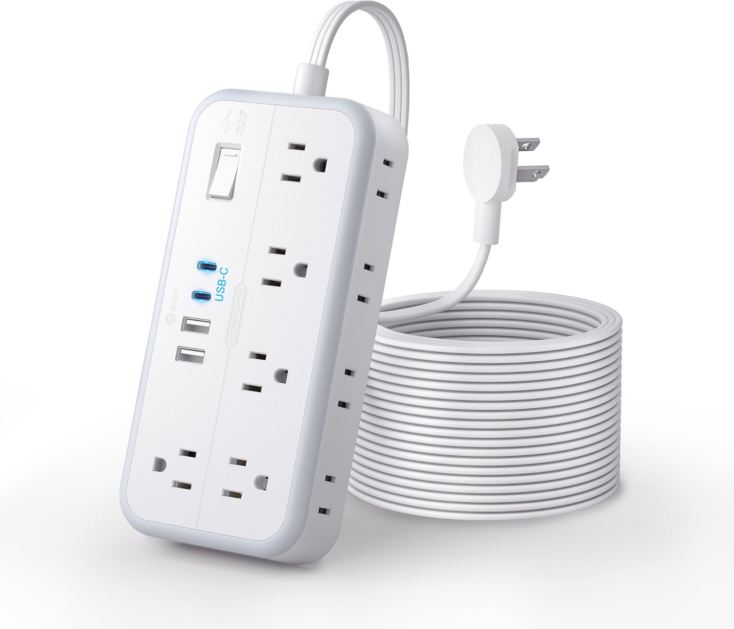 PowerNest 2700J Surge Protector 10 Outlets 4 USB Ports (2 USB C) Power Strip
