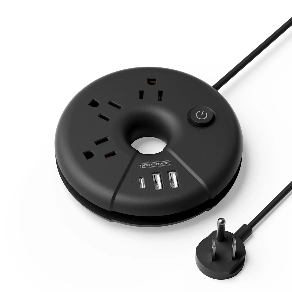PowerNest New i-Donut Power Strip 3 Outlets 2 USB-A 1 Type C