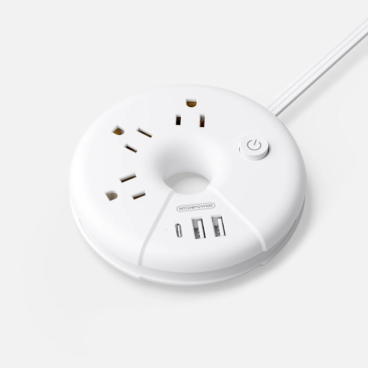 PowerNest New i-Donut Power Strip 3 Outlets 2 USB-A 1 Type C