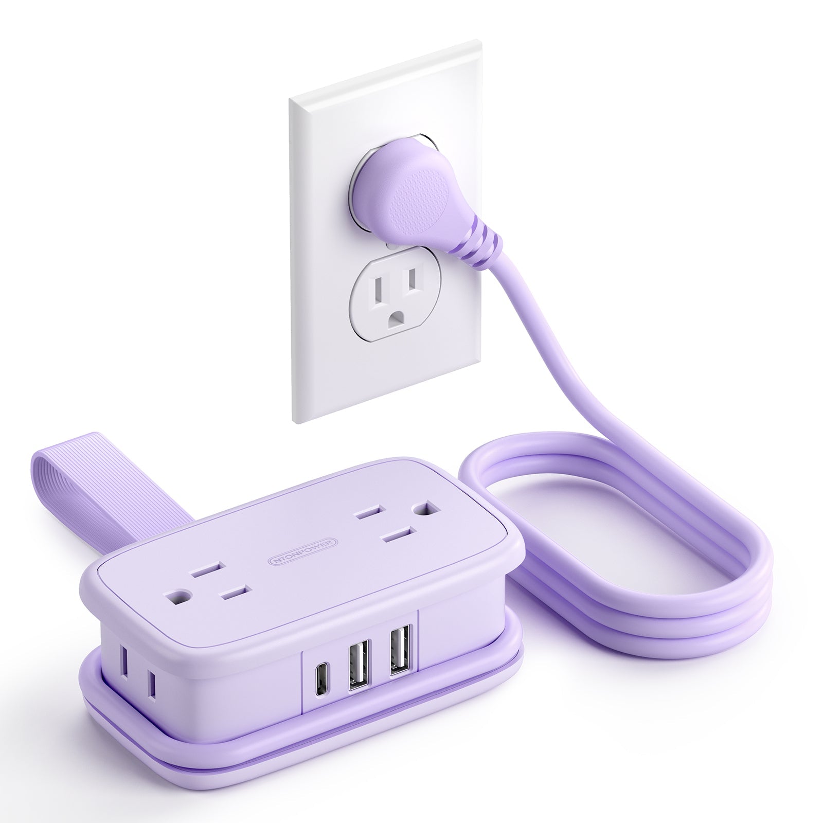 PowerNest Pocket Power Strip 4 Outlets 3 USB Ports(1 Type C)