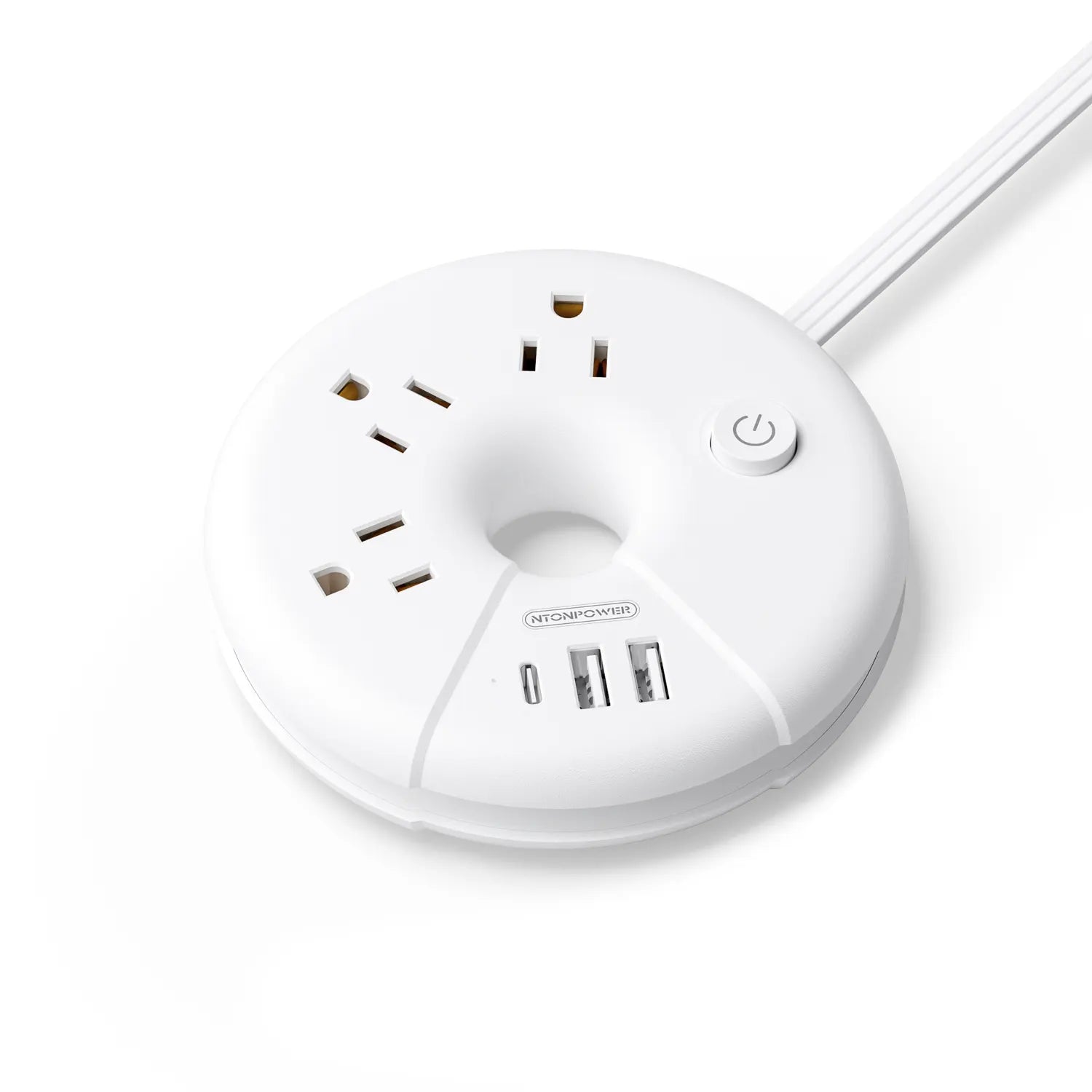 PowerNest New i-Donut Power Strip 3 Outlets 2 USB-A 1 Type C