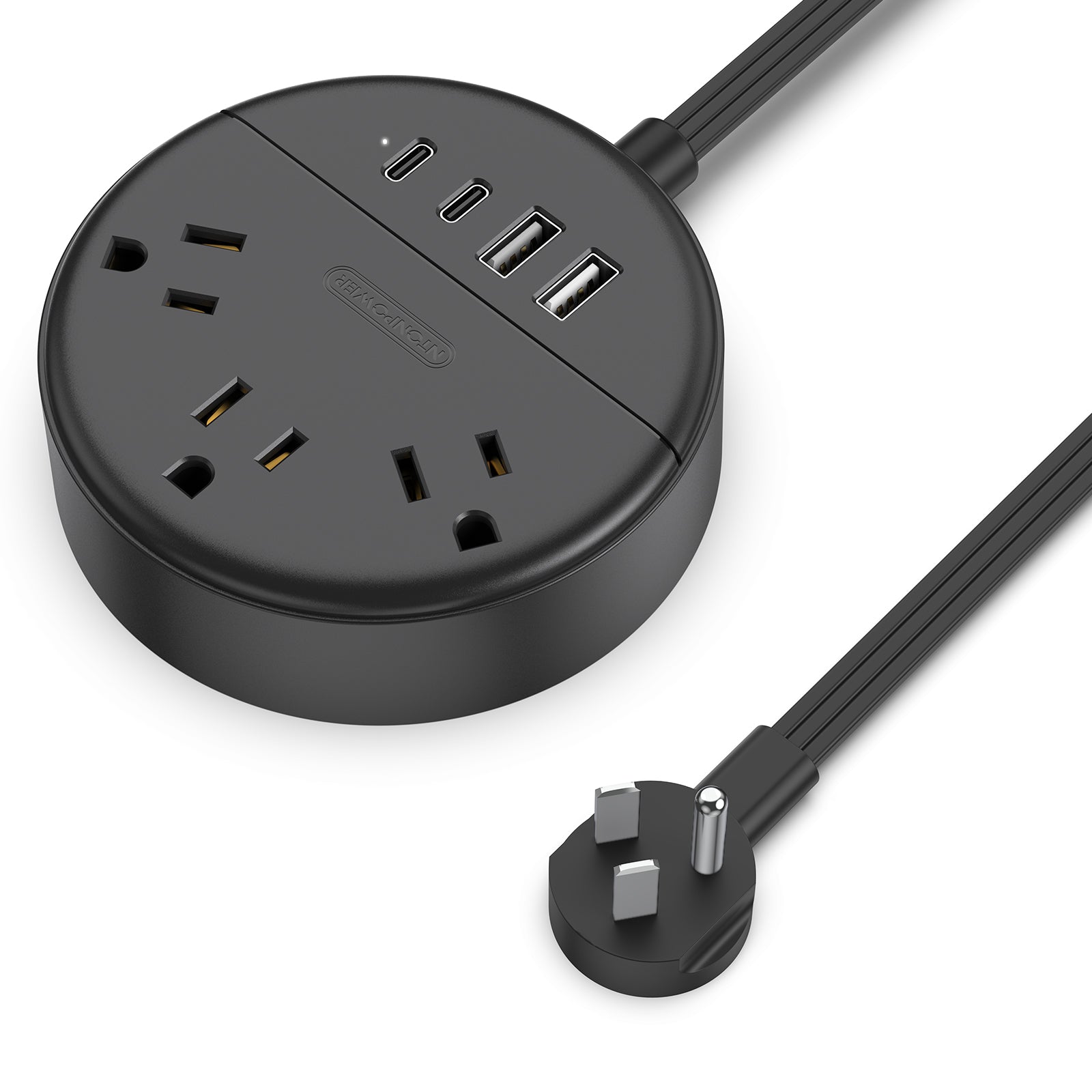 PowerNest New Dot  Power Strip 3 Outlets 2 USB-A 2 USB-C Small&Travel