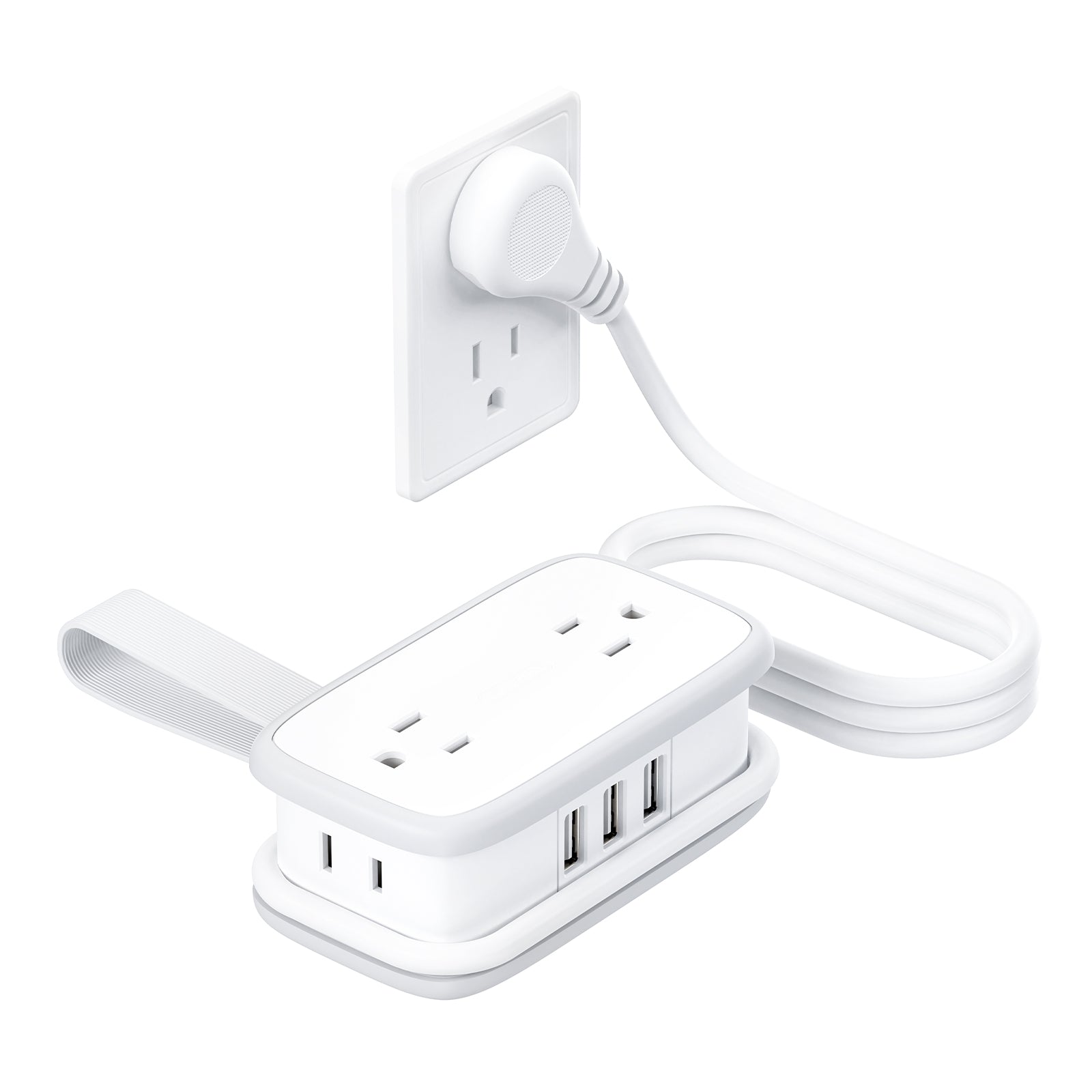 PowerNest Pocket Power Strip 4 Outlets 3 USB Ports(1 Type C)
