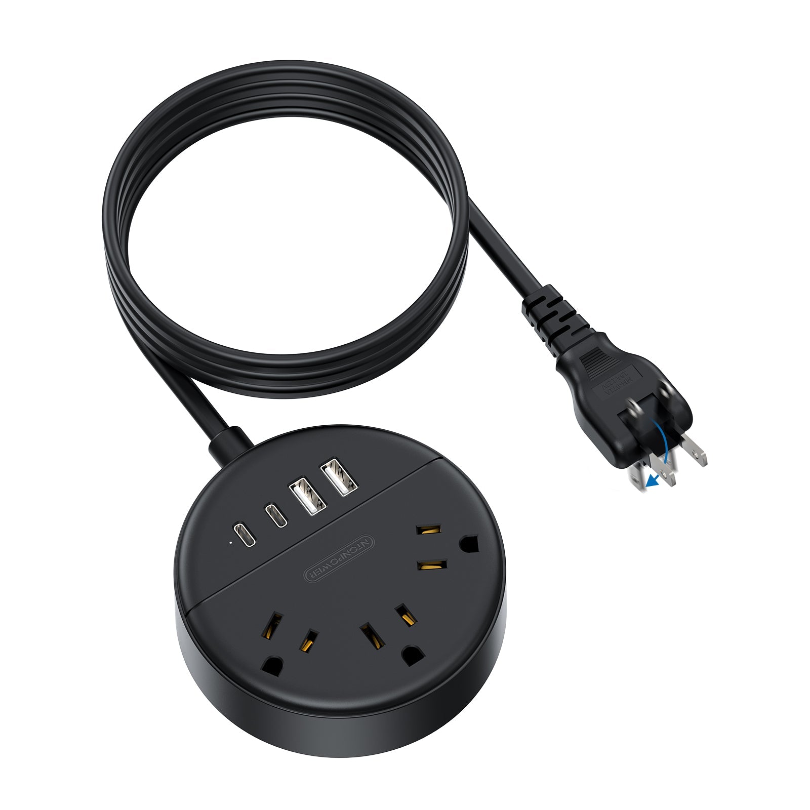 PowerNest New Dot  Power Strip 3 Outlets 2 USB-A 2 USB-C Small&Travel