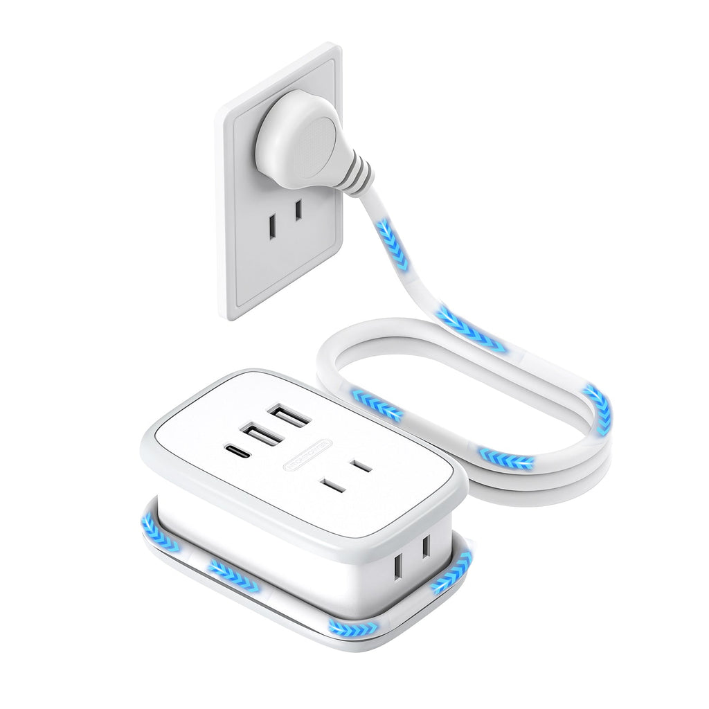 PowerNest New JP Travel Pocket Power Strip 2 Outlets 2 USB-A 1 USB-C