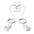 PowerNest Double Extension Cord 12 FT Power Strip  3 Outlets 3 USB