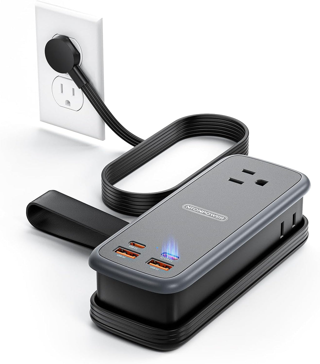 PowerNest GAN Ultra 100W USB  Power Strip, 3 Outlets 2 USB-A 2 USB-C