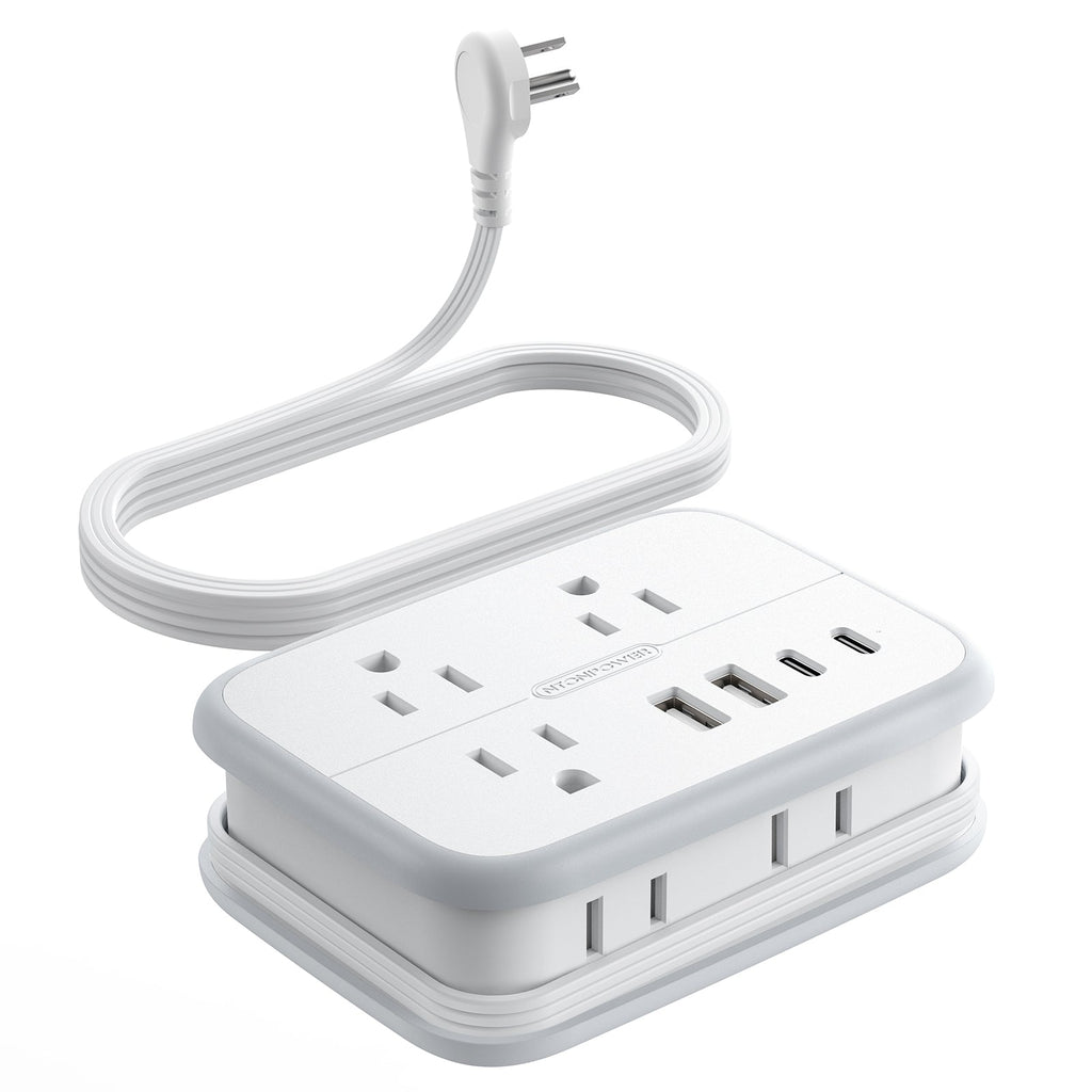 PowerNest Travel Power Strip 6 Outlets 2 USB-A 2USB-C