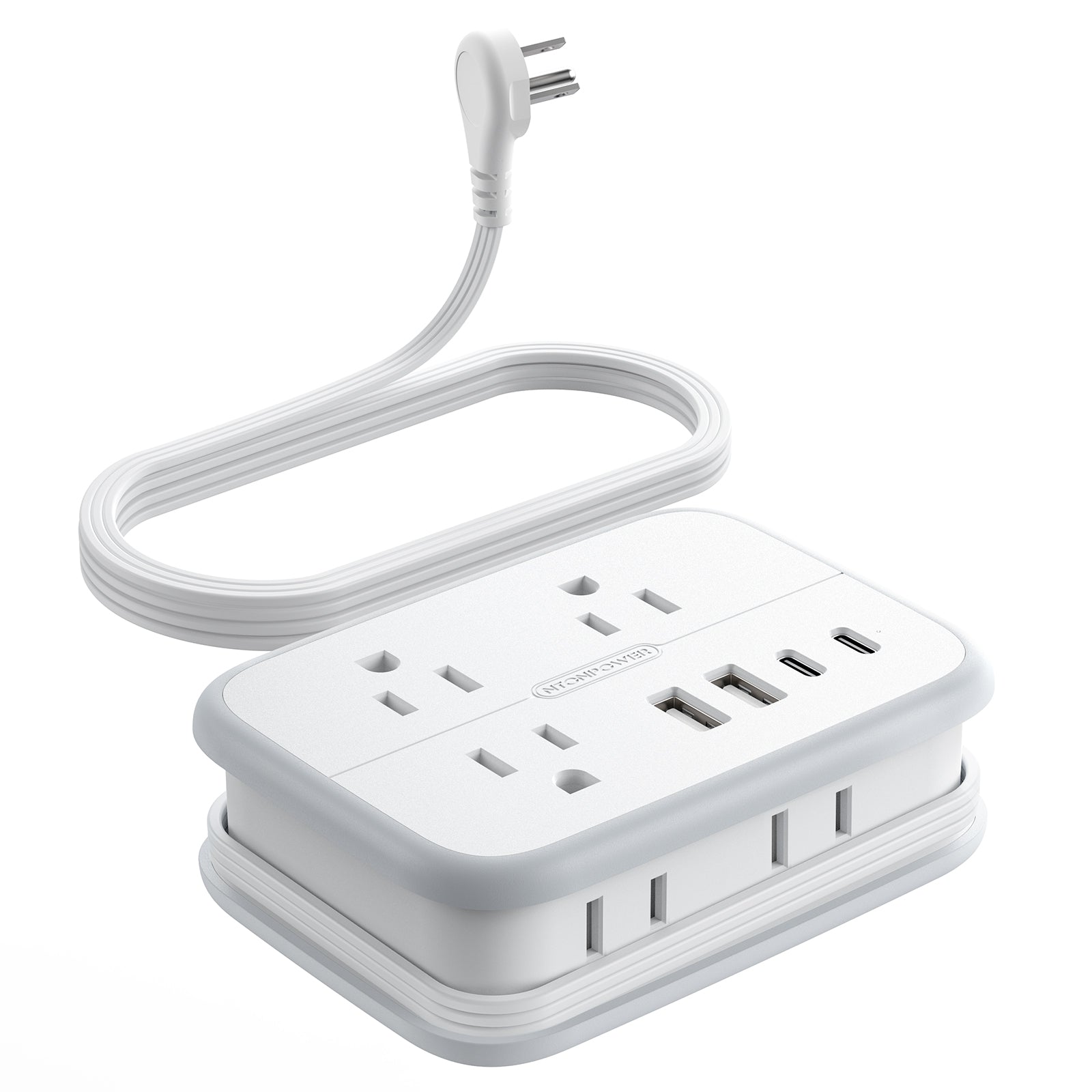 PowerNest Travel Power Strip 6 Outlets 2 USB-A 2USB-C