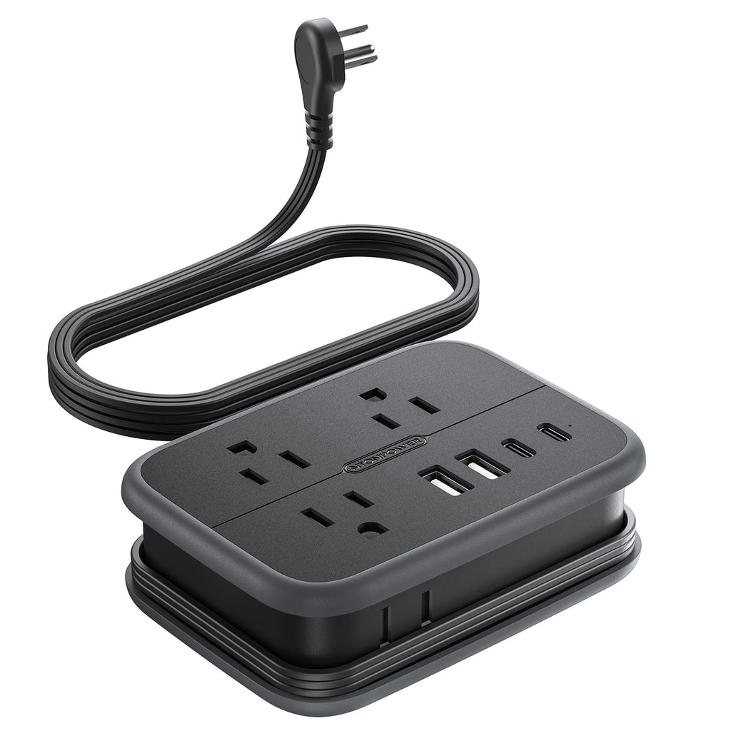 PowerNest Travel Power Strip 6 Outlets 2 USB-A 2USB-C