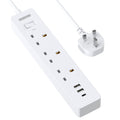 PowerNest UK Surge Protector  3 Outlets 3 USB Ports(1 Type C)
