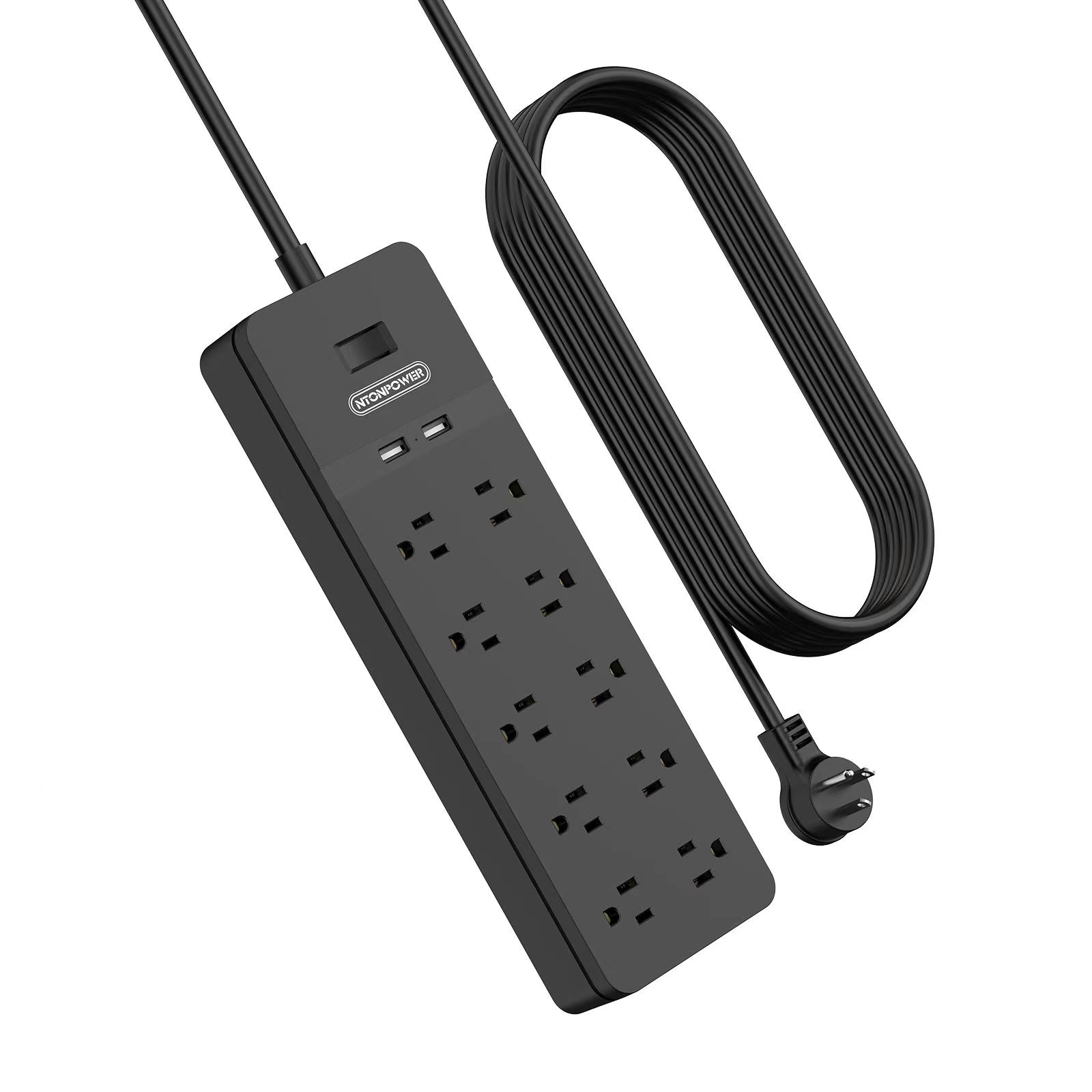 PowerNest Surge Protector Power Strip 10 Outlets 2 USB