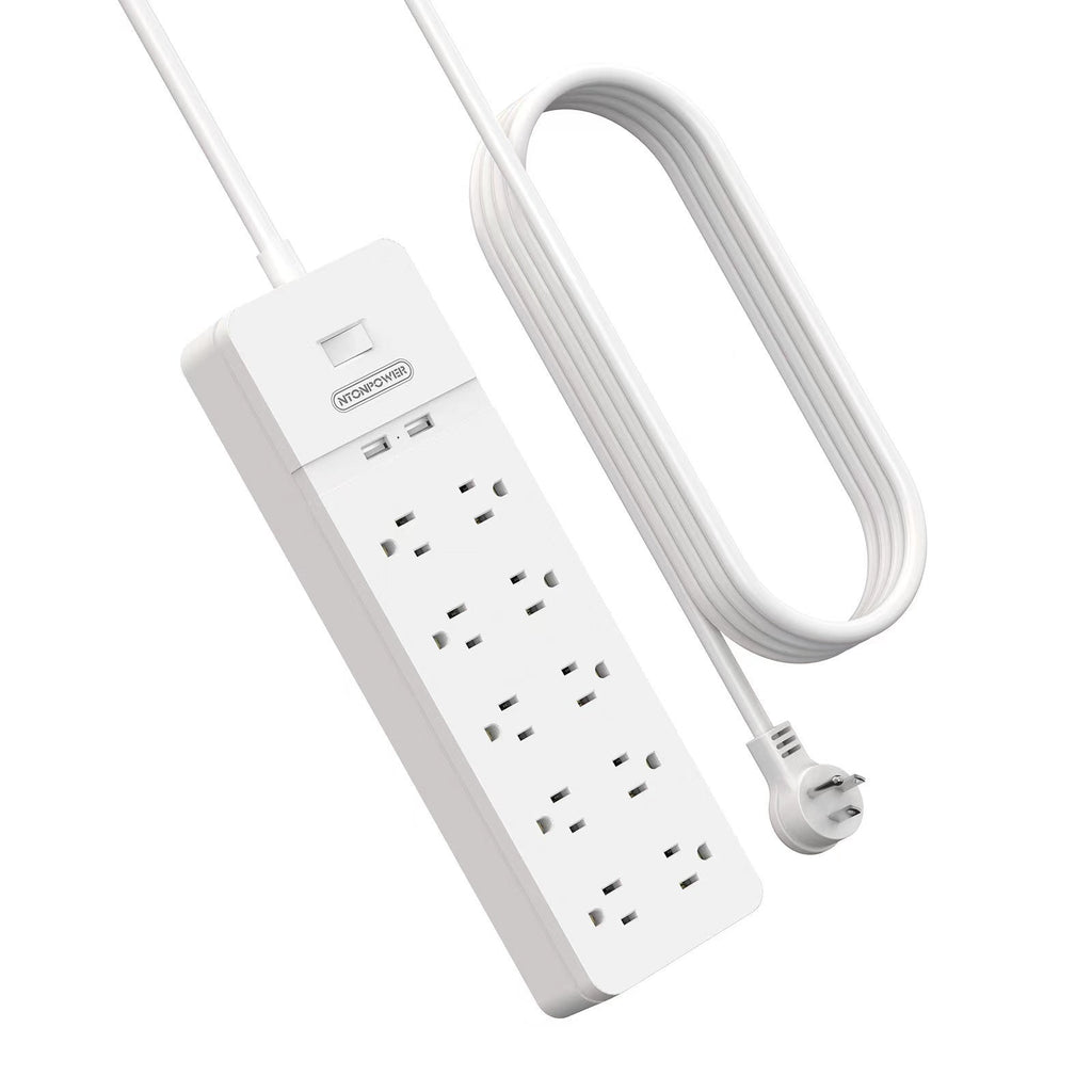 PowerNest Surge Protector Power Strip 10 Outlets 2 USB