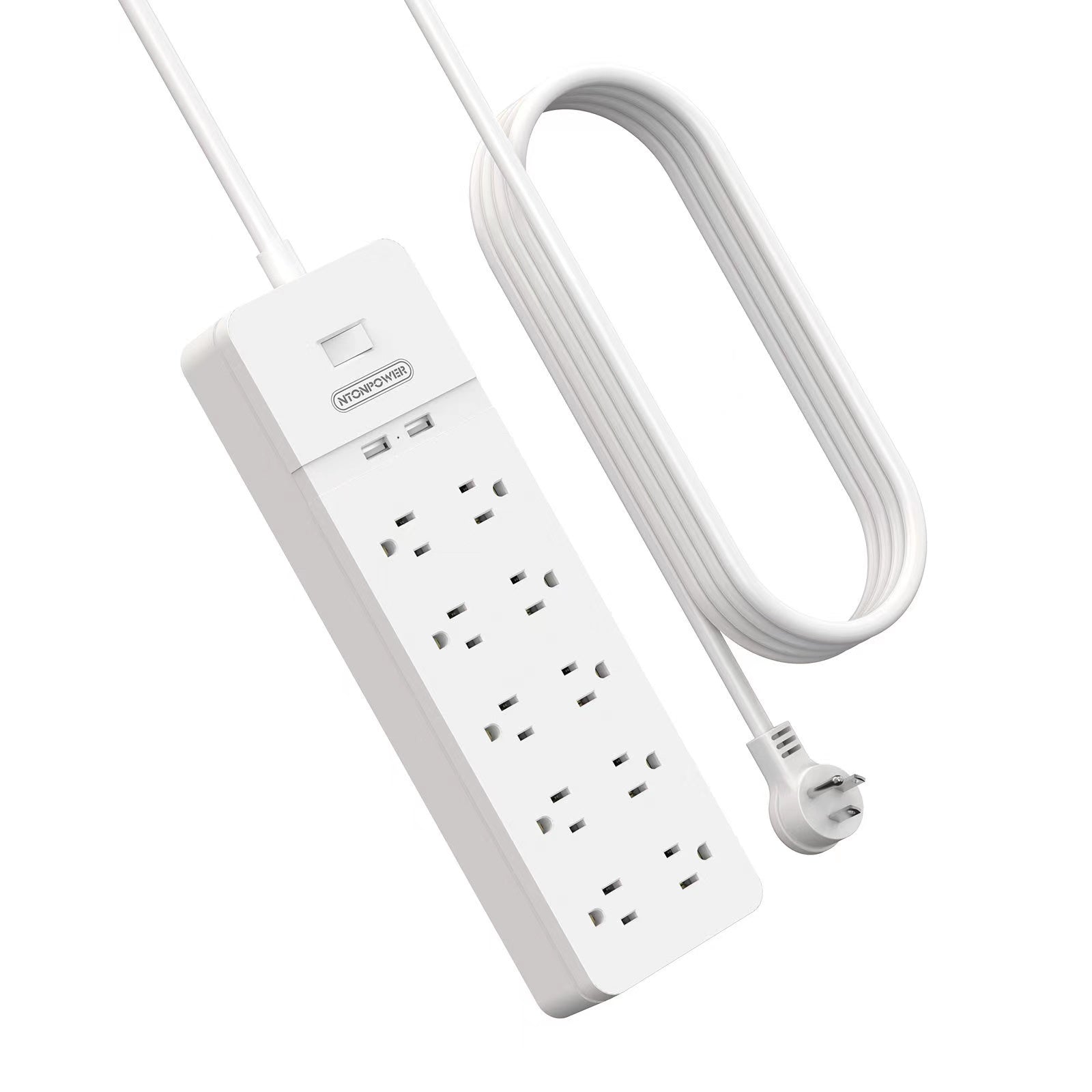 PowerNest Surge Protector Power Strip 10 Outlets 2 USB