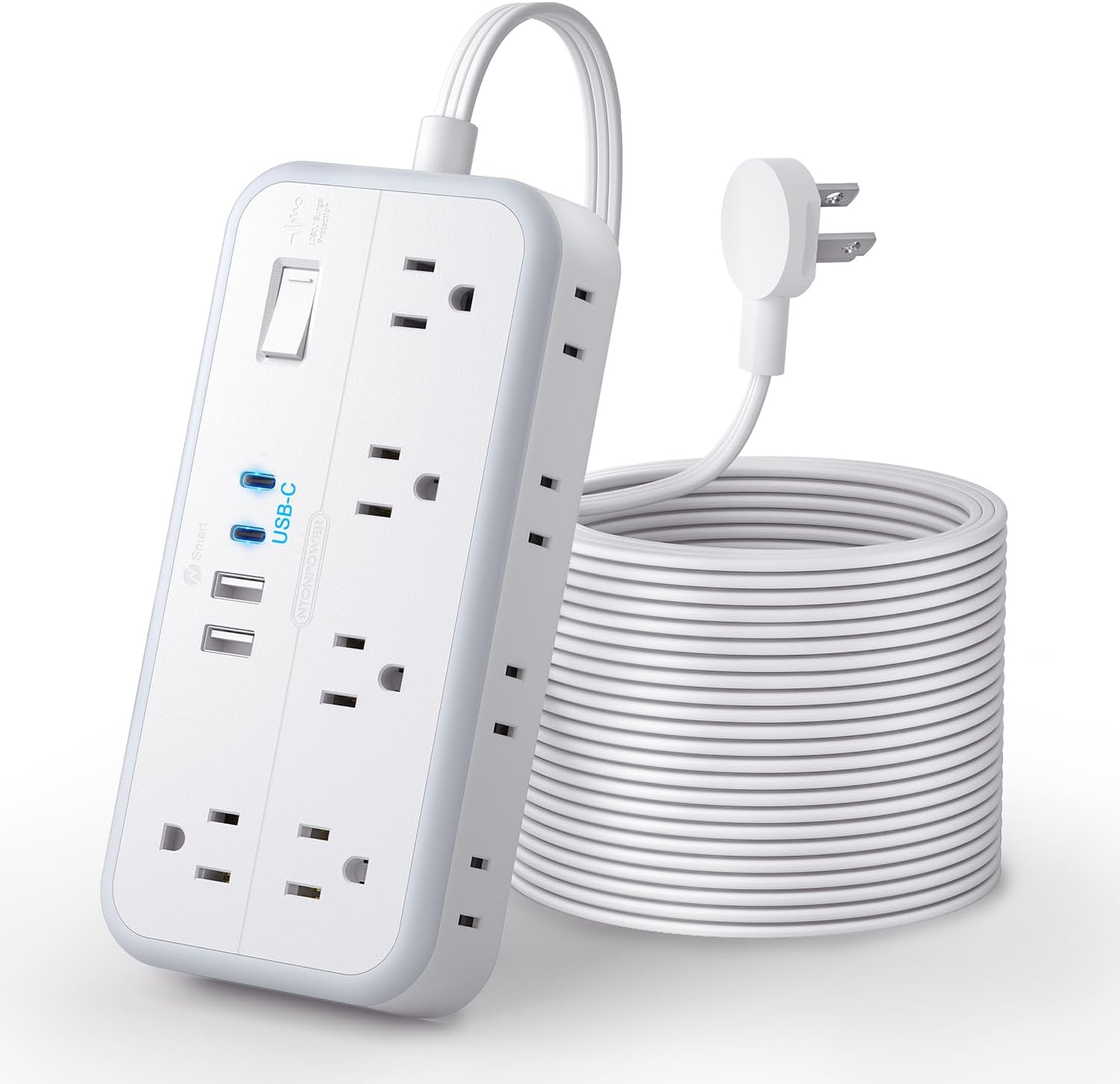 PowerNest 2700J Surge Protector 10 Outlets 4 USB Ports (2 USB C) Power Strip