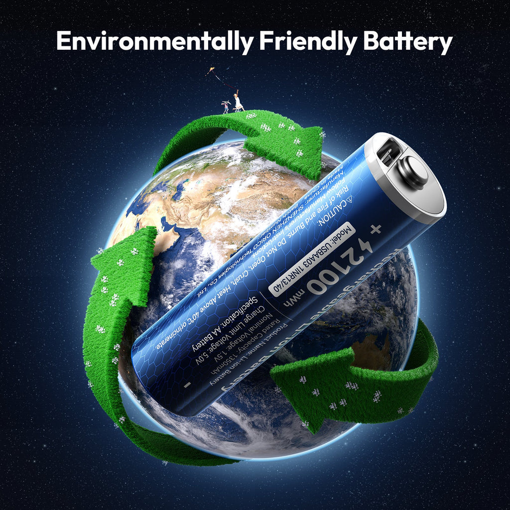 PowerNest AA Lithium Rechargeable Batteries 4 Pack