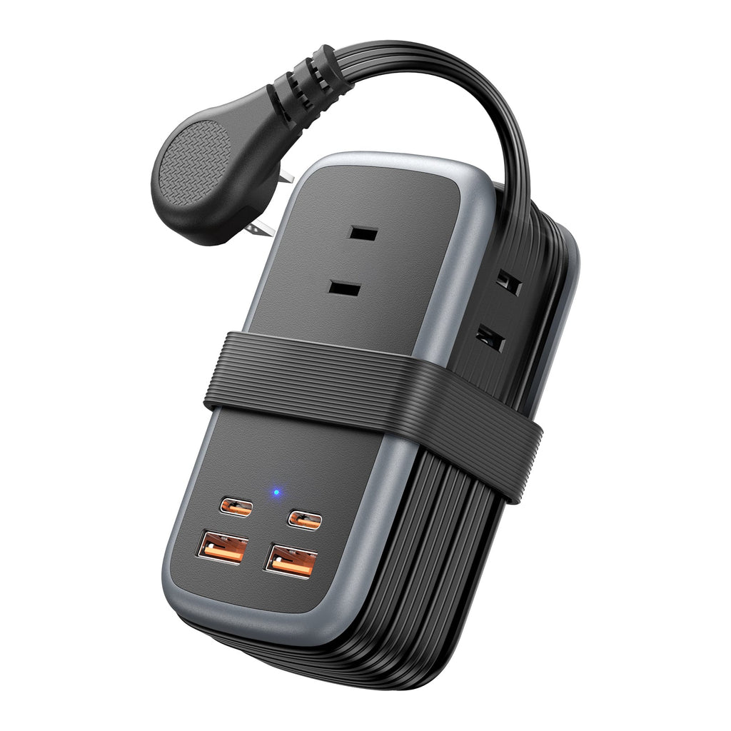 PowerNest New JP Travel Pocket Power Strip 3 Outlets 2 USB A 2 TYPE C