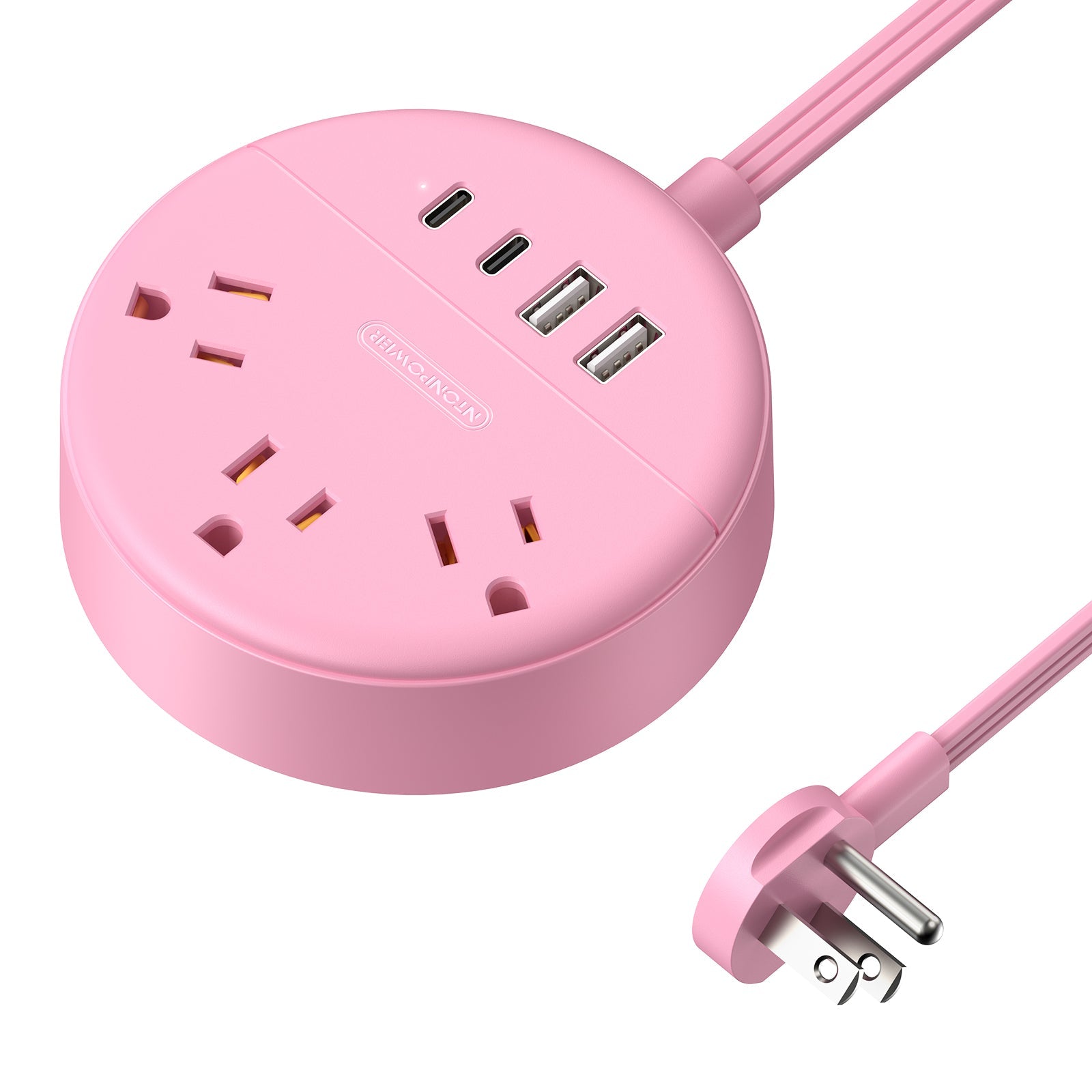 PowerNest New Dot  Power Strip 3 Outlets 2 USB-A 2 USB-C Small&Travel