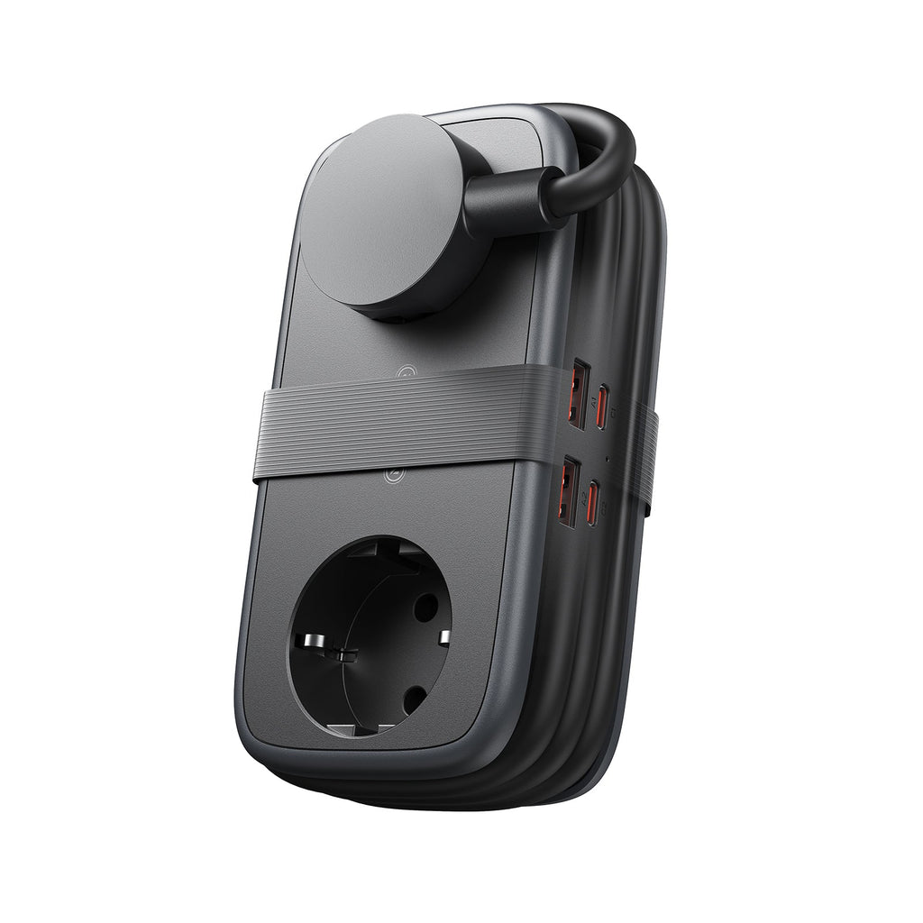 PowerNest EU Pocket Power Strip 2 Outlets 2 USB-A 2 USB-C 65W GaN