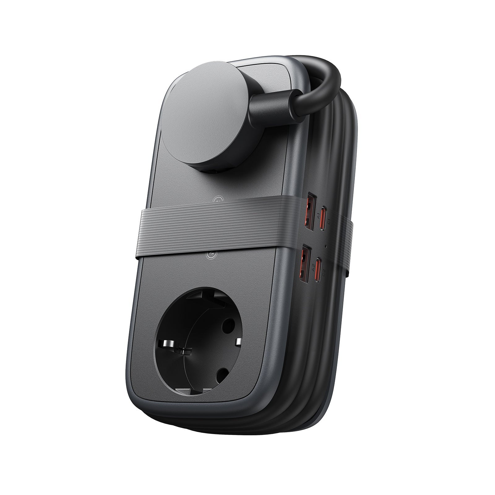 PowerNest EU Pocket Power Strip 2 Outlets 2 USB-A 2 USB-C 65W GaN