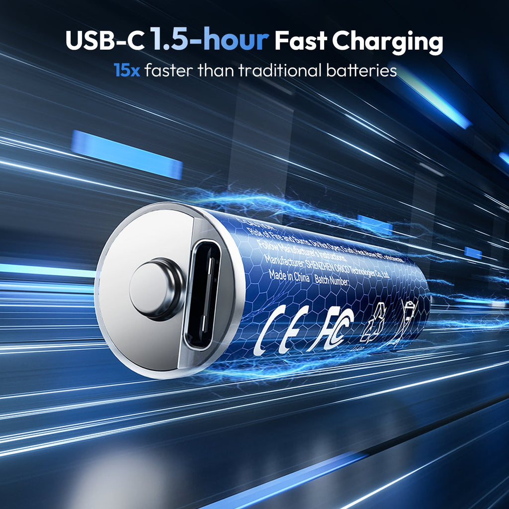 PowerNest AA Lithium Rechargeable Batteries 4 Pack
