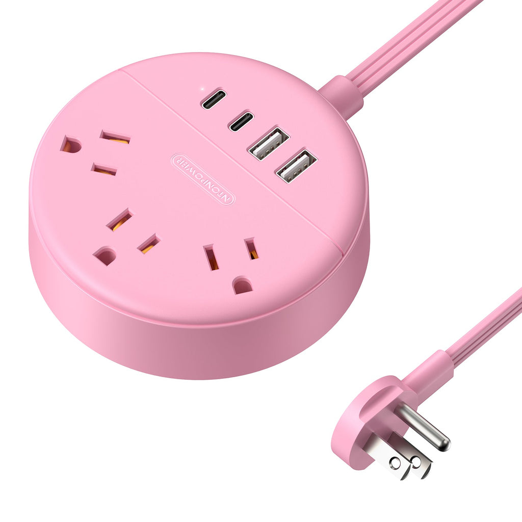 PowerNest New Dot  Power Strip 3 Outlets 2 USB-A 2 USB-C Small&Travel