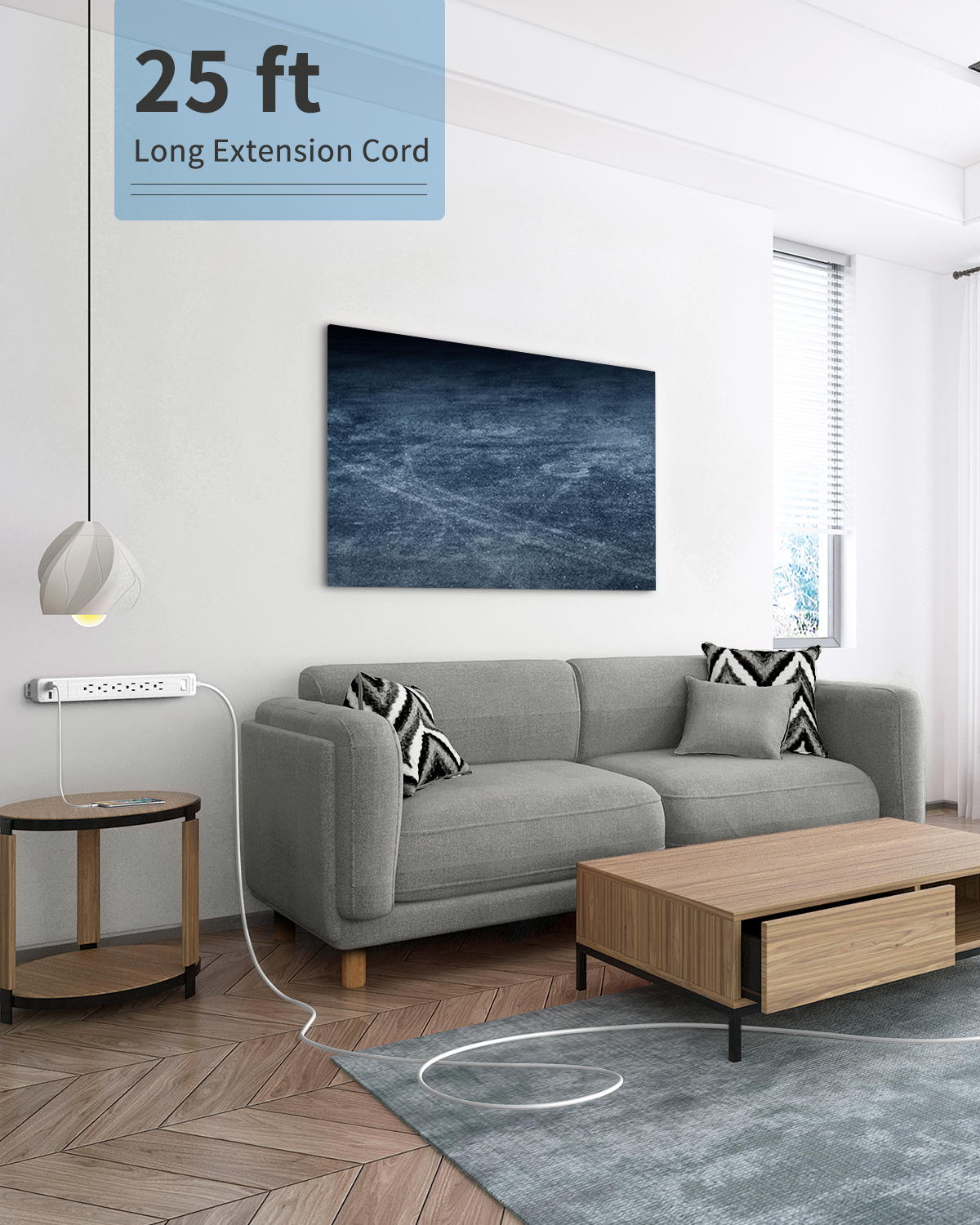PowerNest 1080J Surge Basic Power Strip 6 Outlets 2 USB
