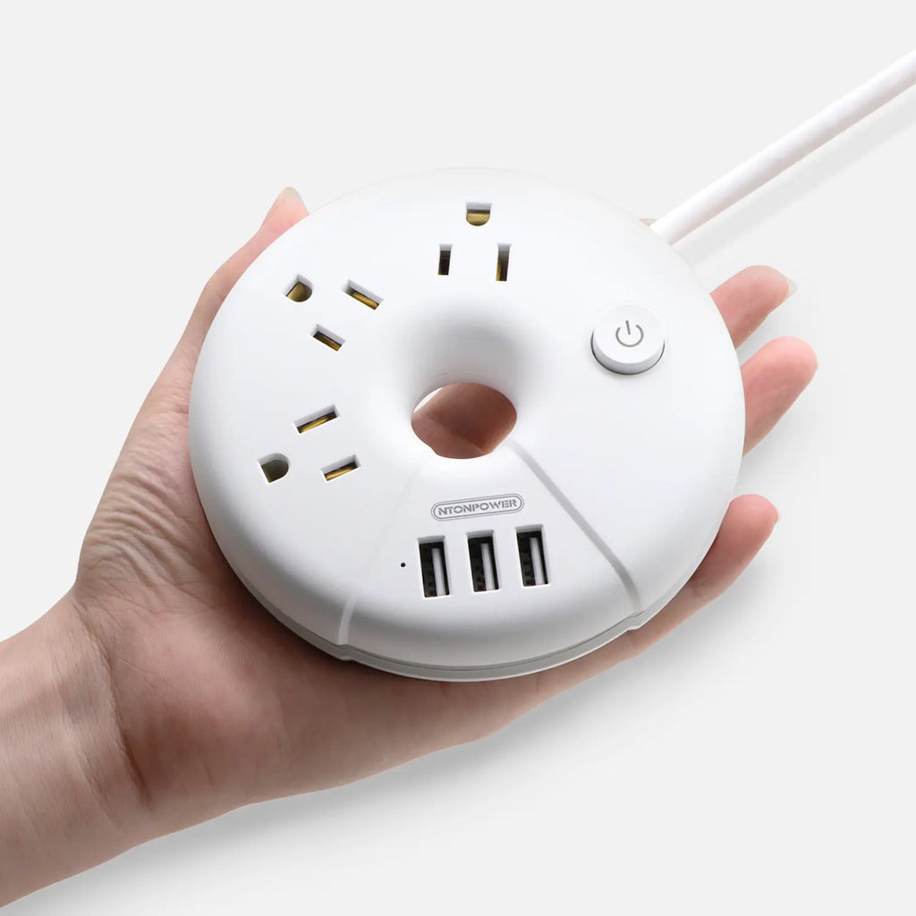 PowerNest i-Donut Power Strip 3 Outlets 3 USB Small&Travel