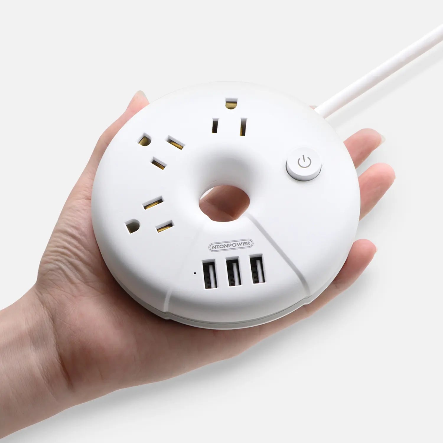 PowerNest i-Donut Power Strip 3 Outlets 3 USB Small&Travel