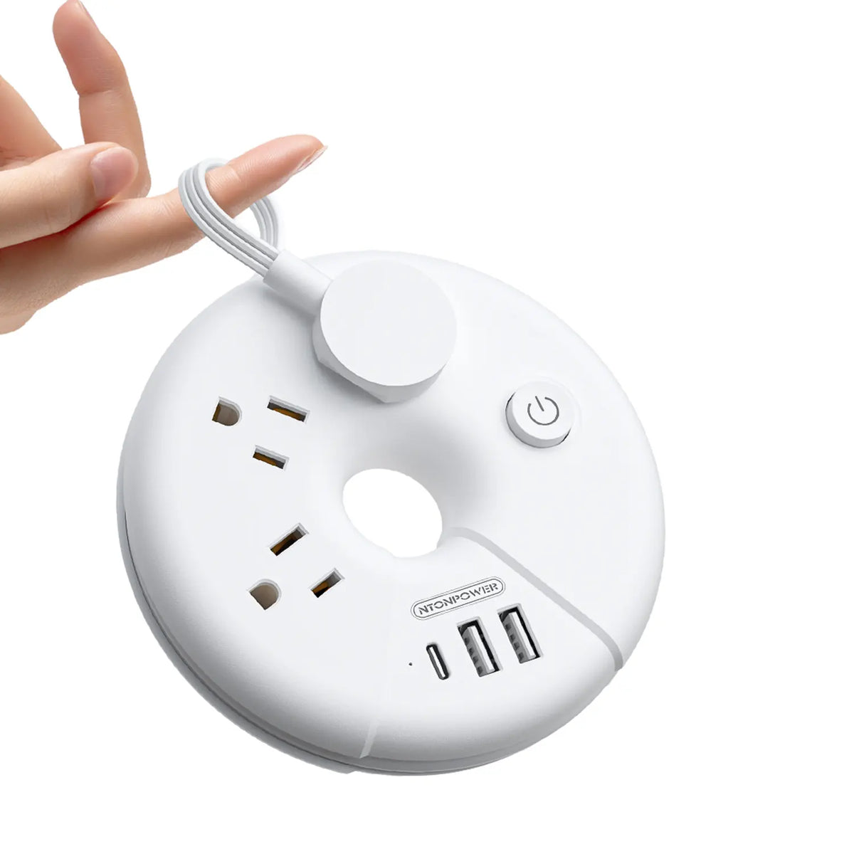 PowerNest New i-Donut Power Strip 3 Outlets 2 USB-A 1 Type C