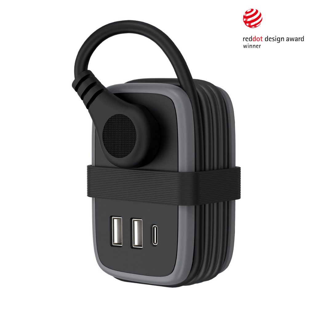 PowerNest New Pocket Power Strip 2 Outlets 3 USB Ports(1 Type C)
