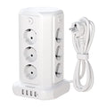 PowerNest EU Surge Protection Power Strip Tower 12 Outlets 4 USB 1080J