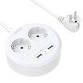 PowerNest EU Power Strip 2 Sockets 2 USB Small&Travel