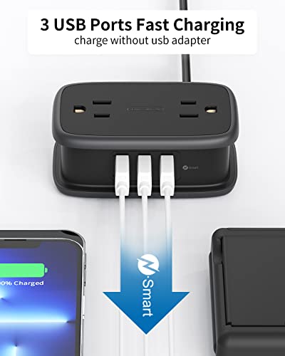 PowerNest Pocket Power Strip 4 Outlets 3 USB Ports(1 Type C)