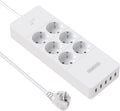 PowerNest EU Surge Protection Power Strip  6 Outlets 5 USB Ports