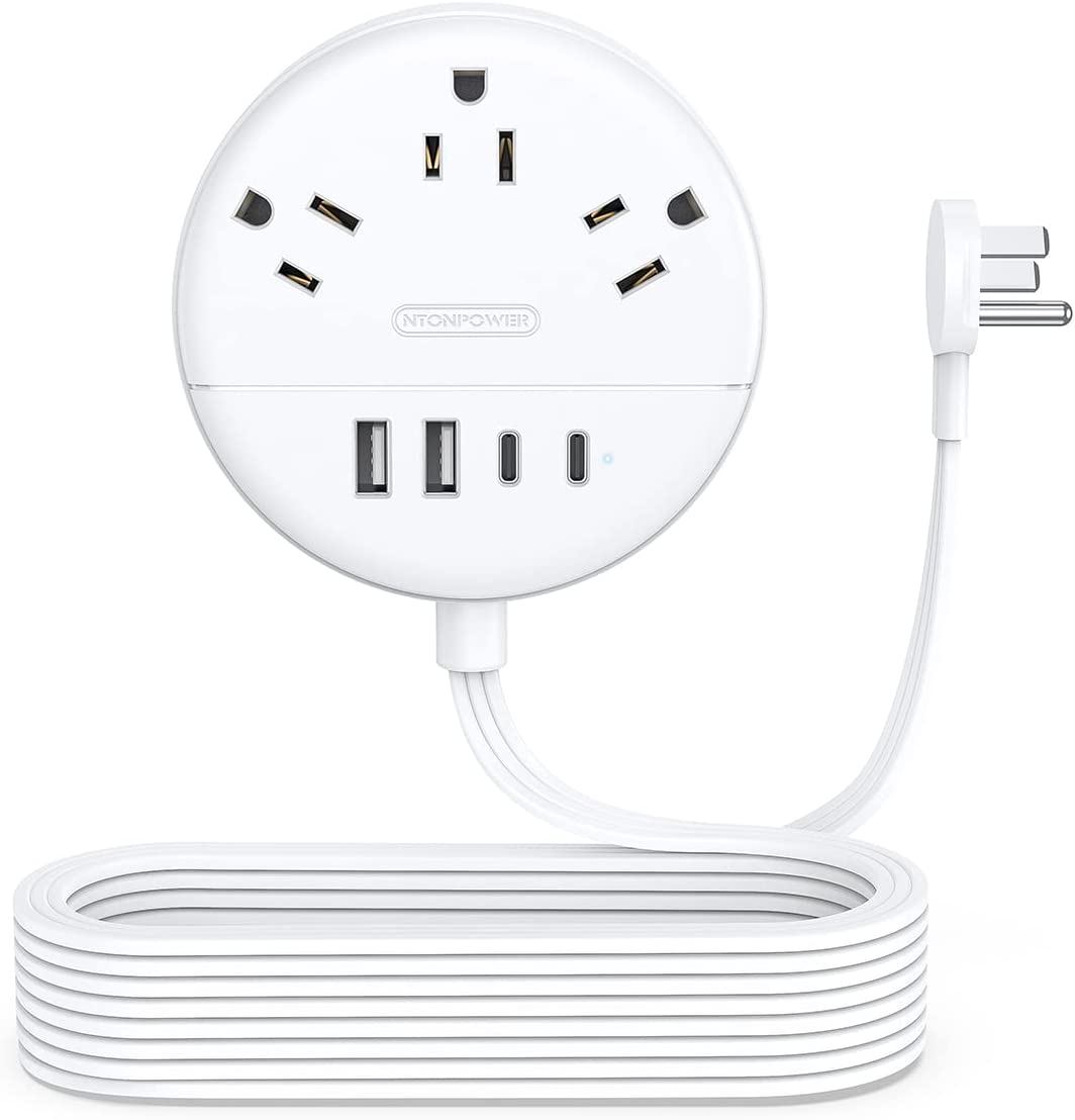 PowerNest New Dot  Power Strip 3 Outlets 2 USB-A 2 USB-C Small&Travel
