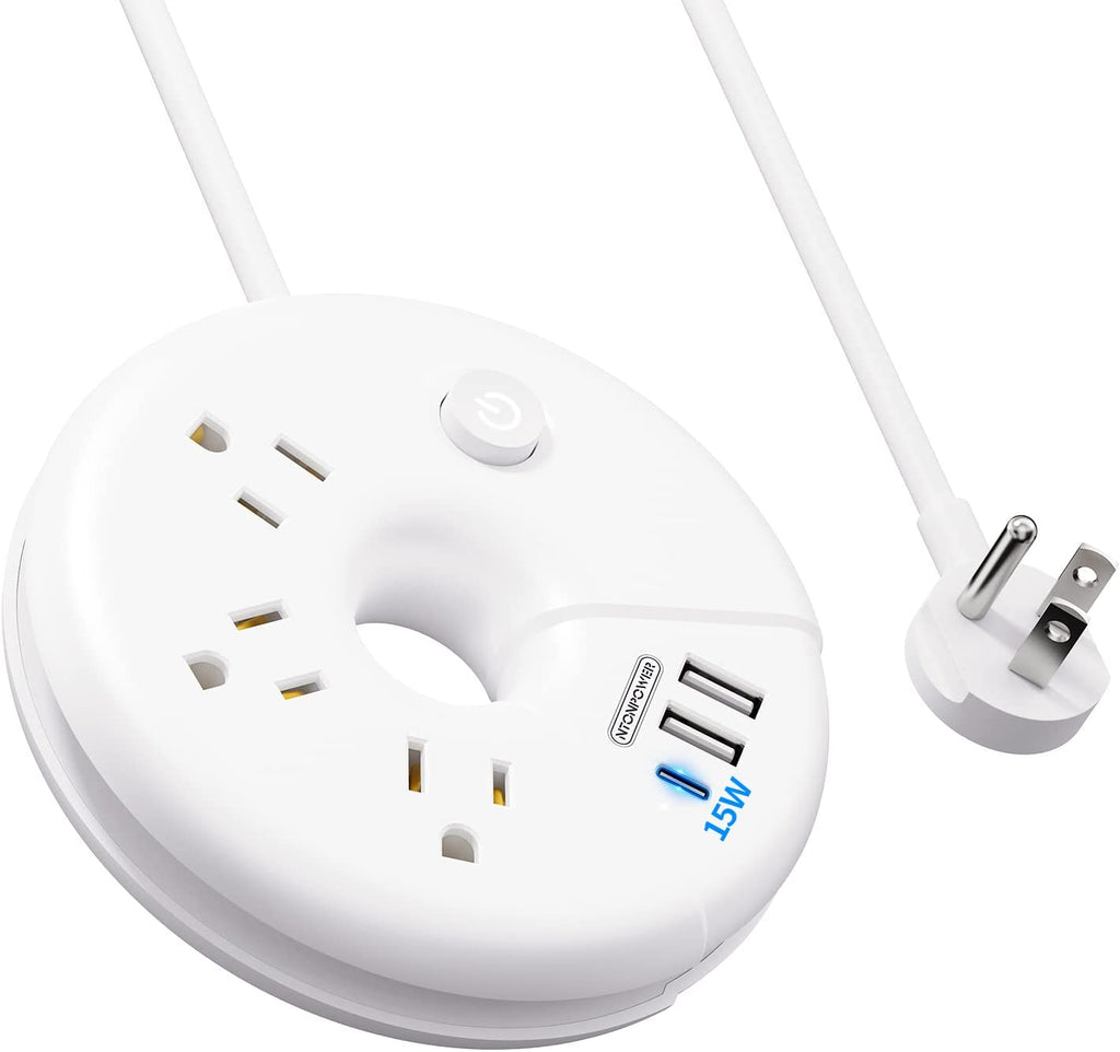 PowerNest New i-Donut Power Strip 3 Outlets 2 USB-A 1 Type C