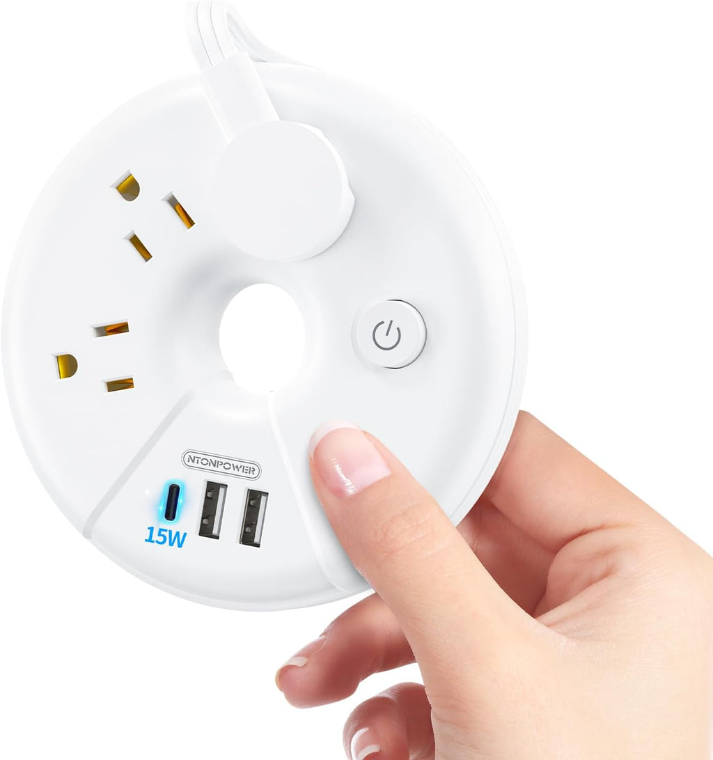 PowerNest New i-Donut Power Strip 3 Outlets 2 USB-A 1 Type C