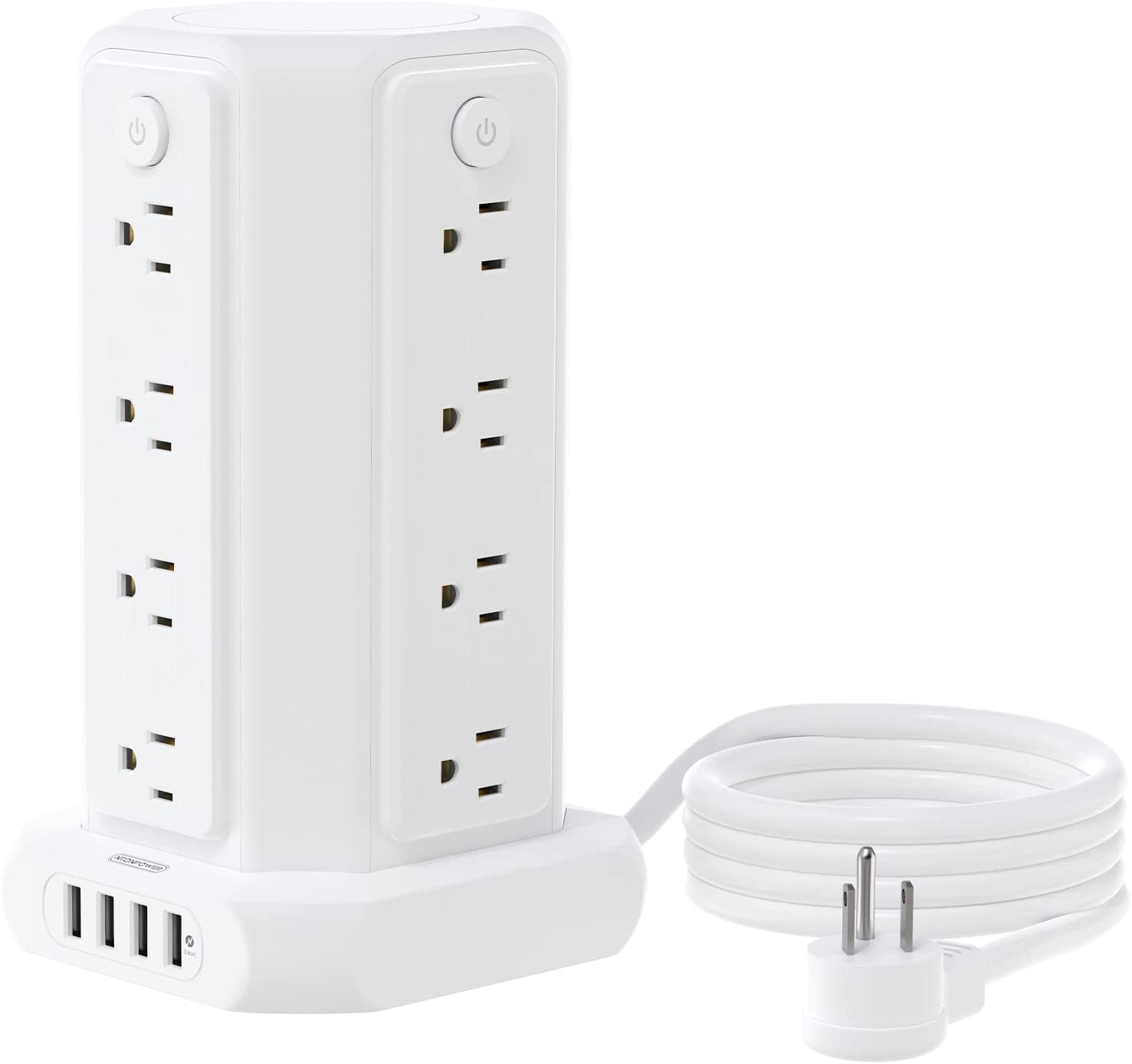 PowerNest Surge Protector Power Strip Tower 16 Outlets 4 USB 1080J
