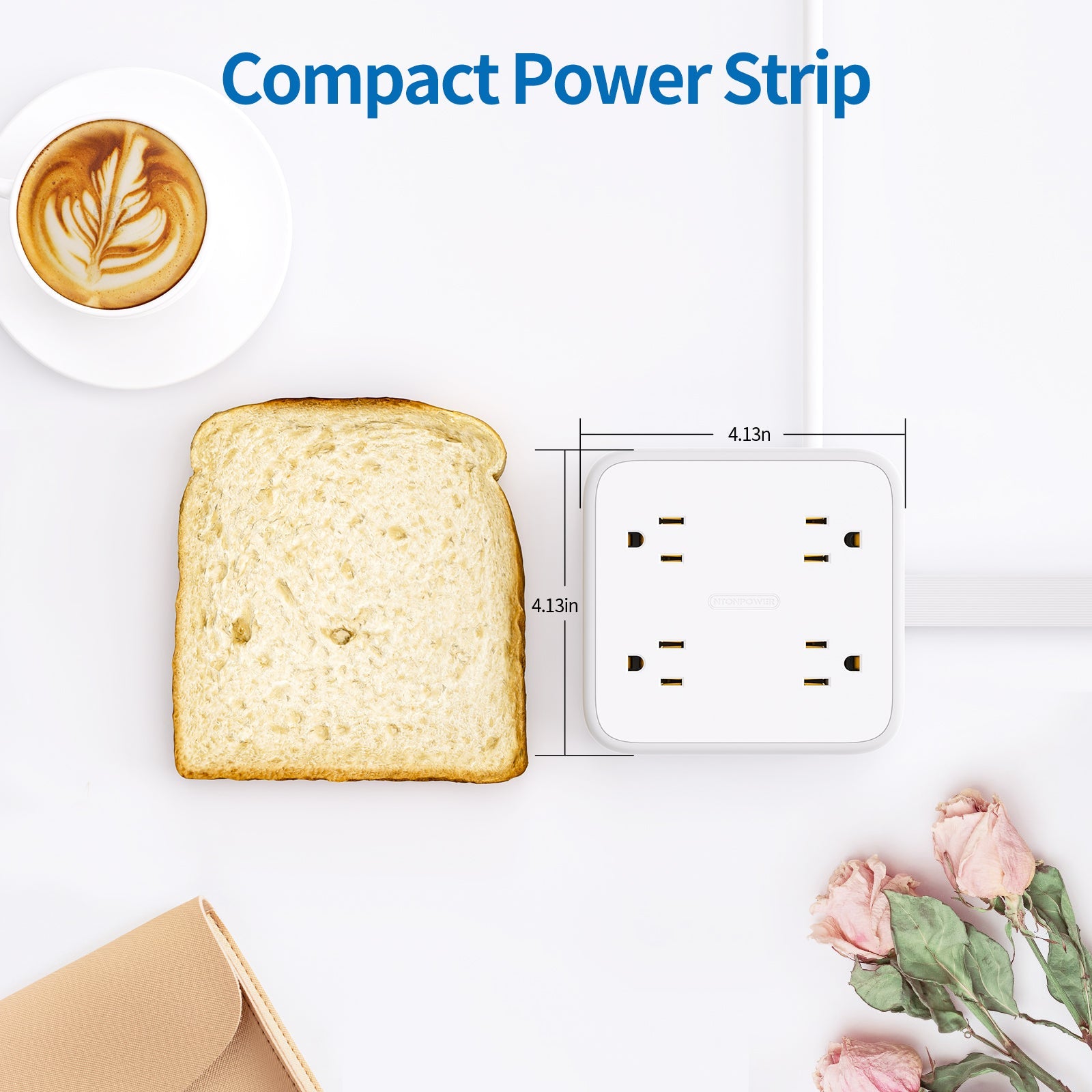 PowerNest Powercube Power Strip 8 Outlets 3 USB Wrapped Cord