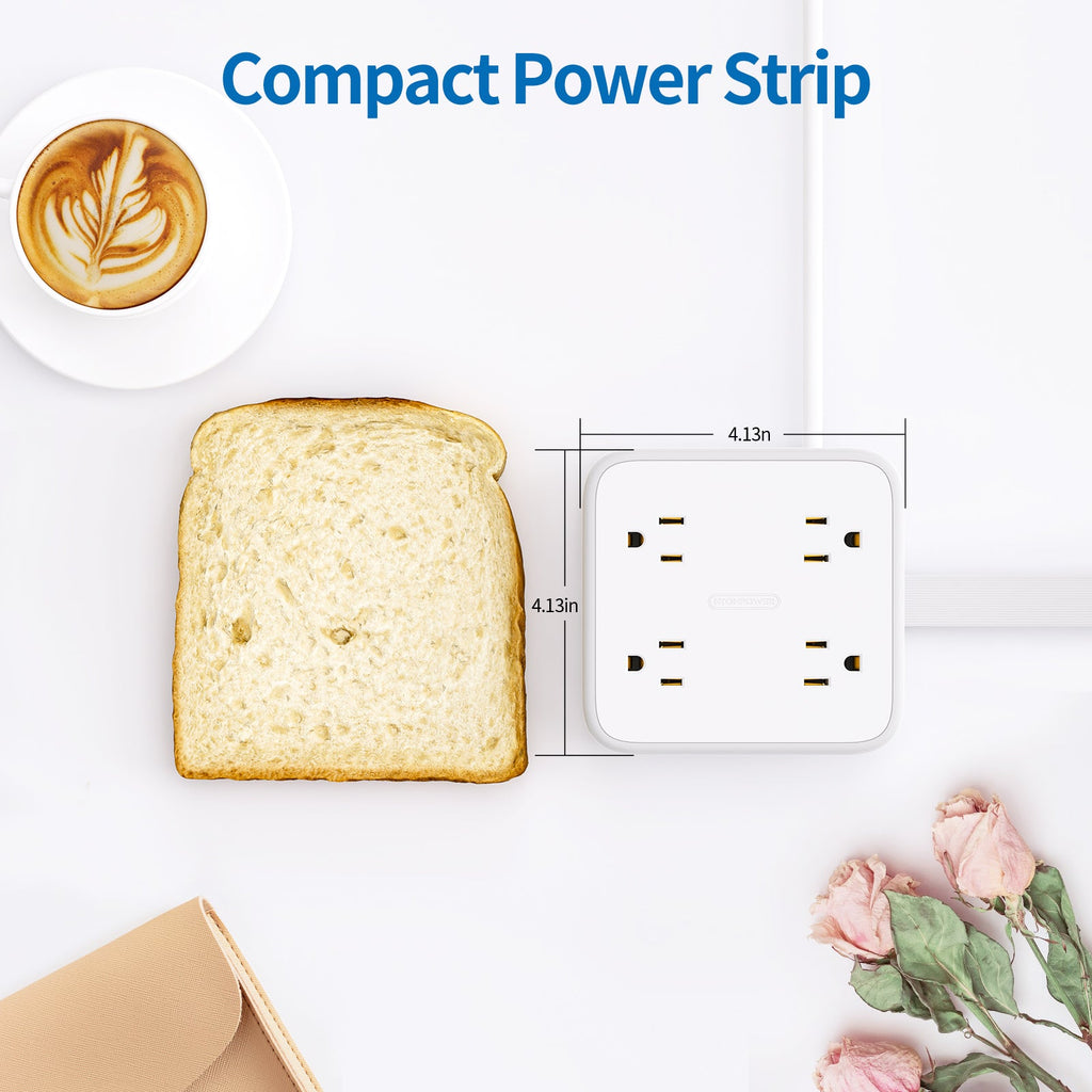 PowerNest Powercube Power Strip 8 Outlets 3 USB Wrapped Cord
