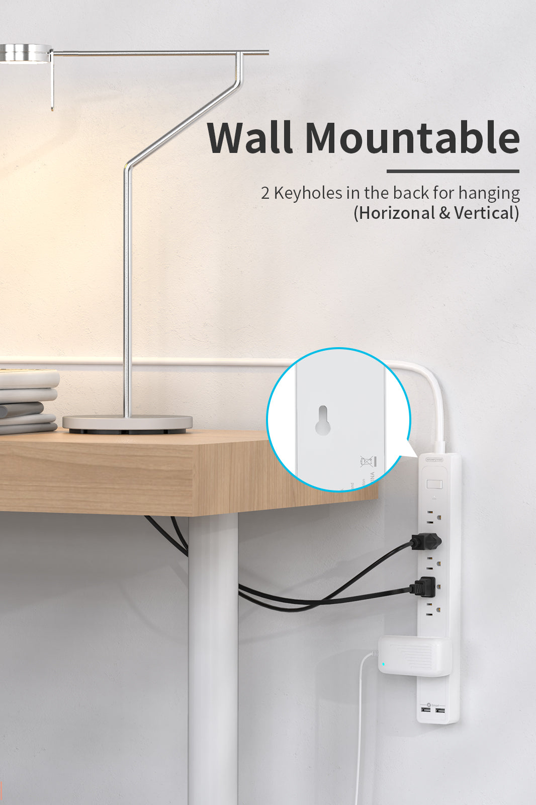 PowerNest Surge Protector 6 Outlets  2 USB 500J