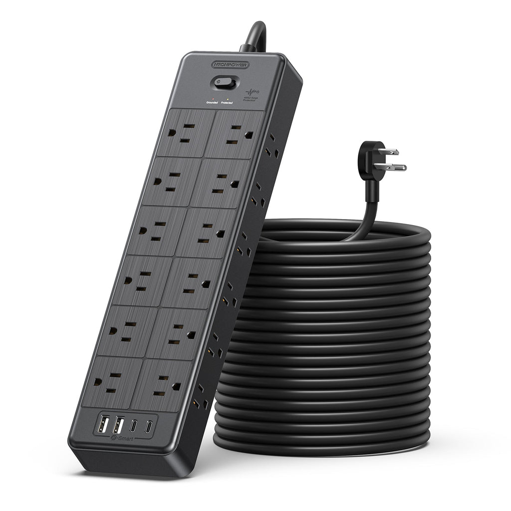 PowerNest Surge Protector Power Strip 24 Outlets 2 USB-A 2-USB C
